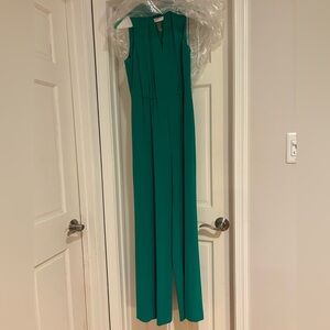 Halston Heritage Keyhole halter neck Jumpsuit - Emerald